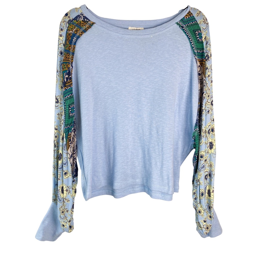 Umgee Thermal Raglan Sleeve Pullover M Blue Coastal Cowgirl‎ Oversized Bandana
